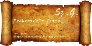 Szekretár Gitta névjegykártya